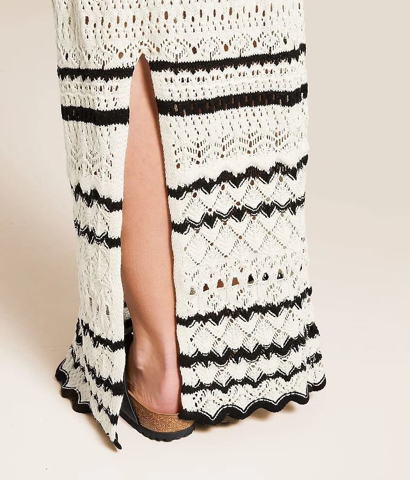 Striped Crochet Maxi Skirt