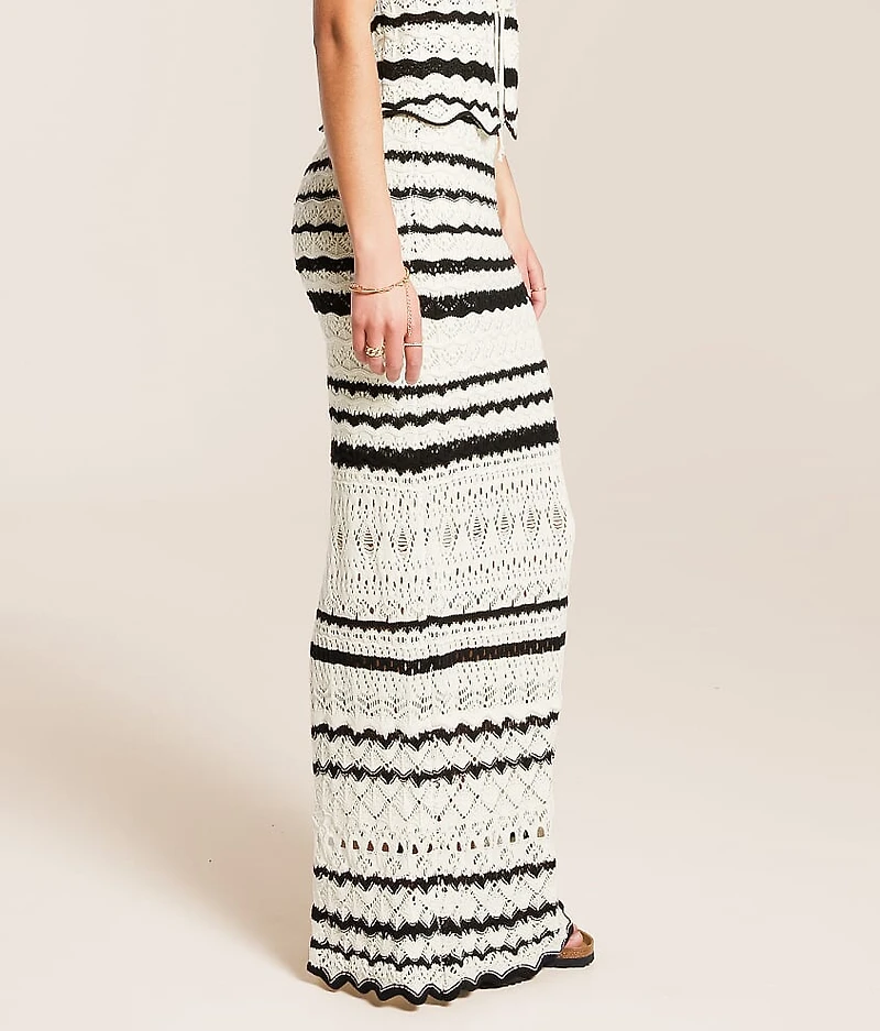 Striped Crochet Maxi Skirt
