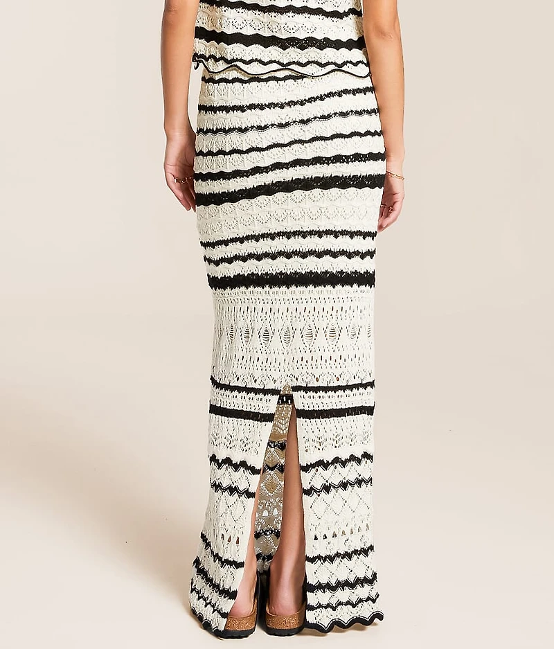 Striped Crochet Maxi Skirt