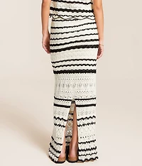 Striped Crochet Maxi Skirt