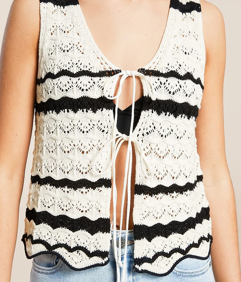 Striped Crochet Tank Top