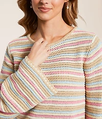 Striped Knit Cropped Sweater