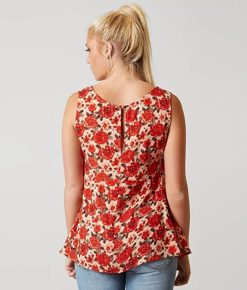 En Creme Floral Tank Top