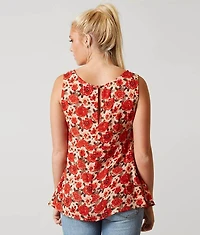 En Creme Floral Tank Top