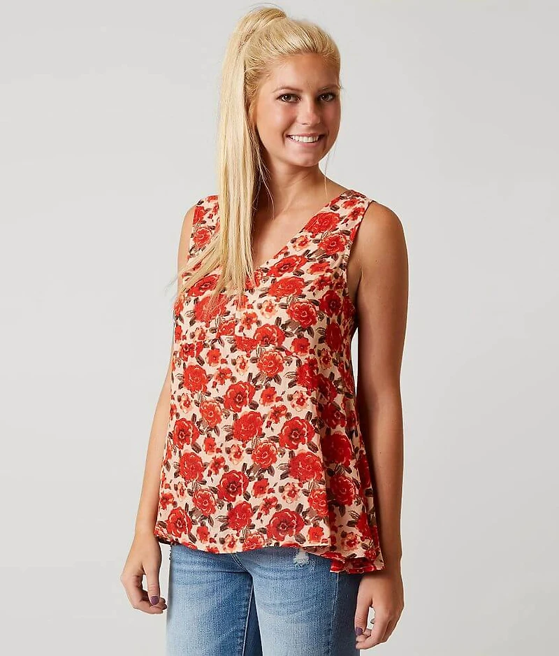 En Creme Floral Tank Top