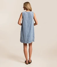 A-Line Chambray Mini Dress