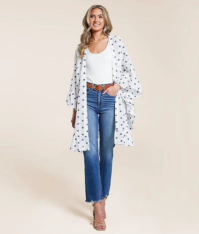 Metallic Striped Kimono