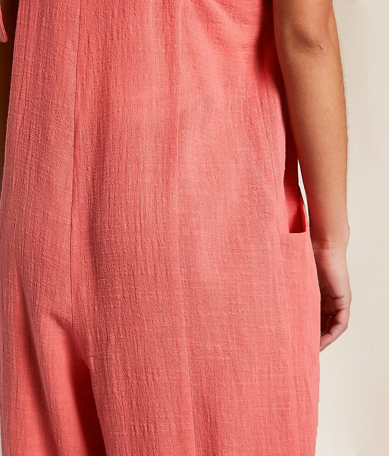 Pleated Wide Leg Jumpsuit