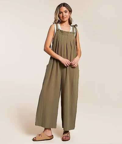 Pleated Wide Leg Jumpsuit