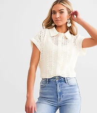 En Crème Crochet Blouse