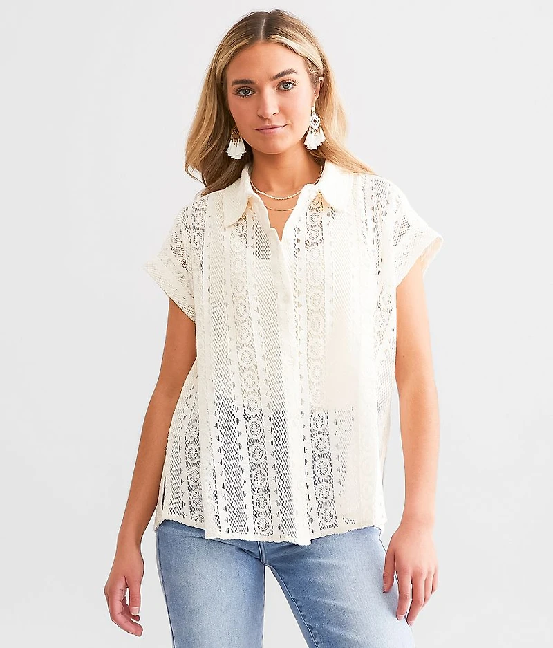 En Crème Crochet Blouse