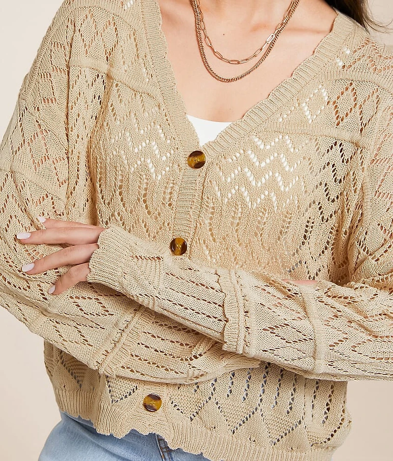 Pointelle Cardigan Sweater