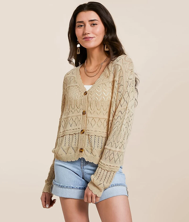 Pointelle Cardigan Sweater