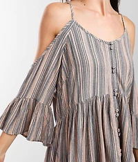 Striped Cold Shoulder Top