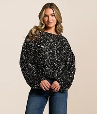 Sequin Dolman Cropped Top
