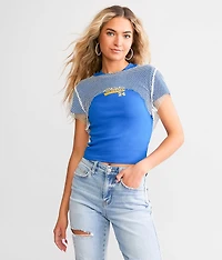 Rhinestone Fishnet Bolero Top