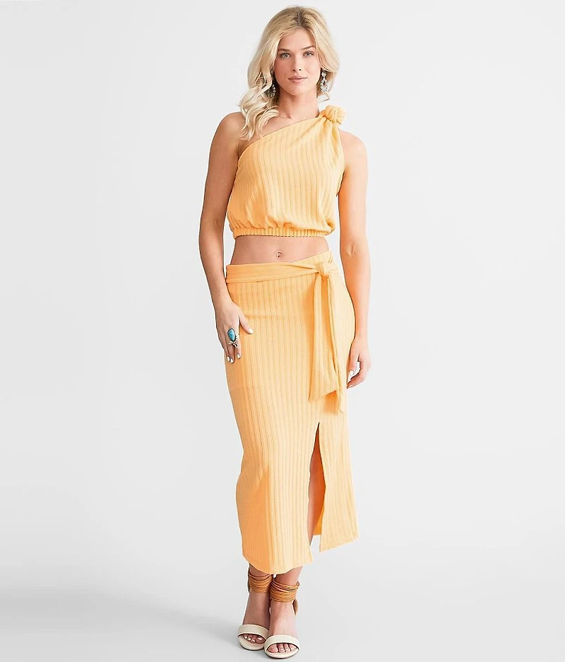 Textured Midi Skirt