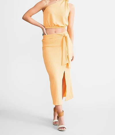 Textured Midi Skirt