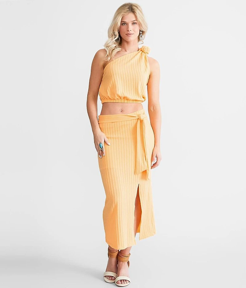 One Shoulder Knotted Tank Top