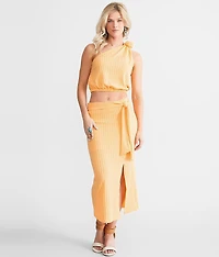 One Shoulder Knotted Tank Top