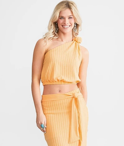 One Shoulder Knotted Tank Top