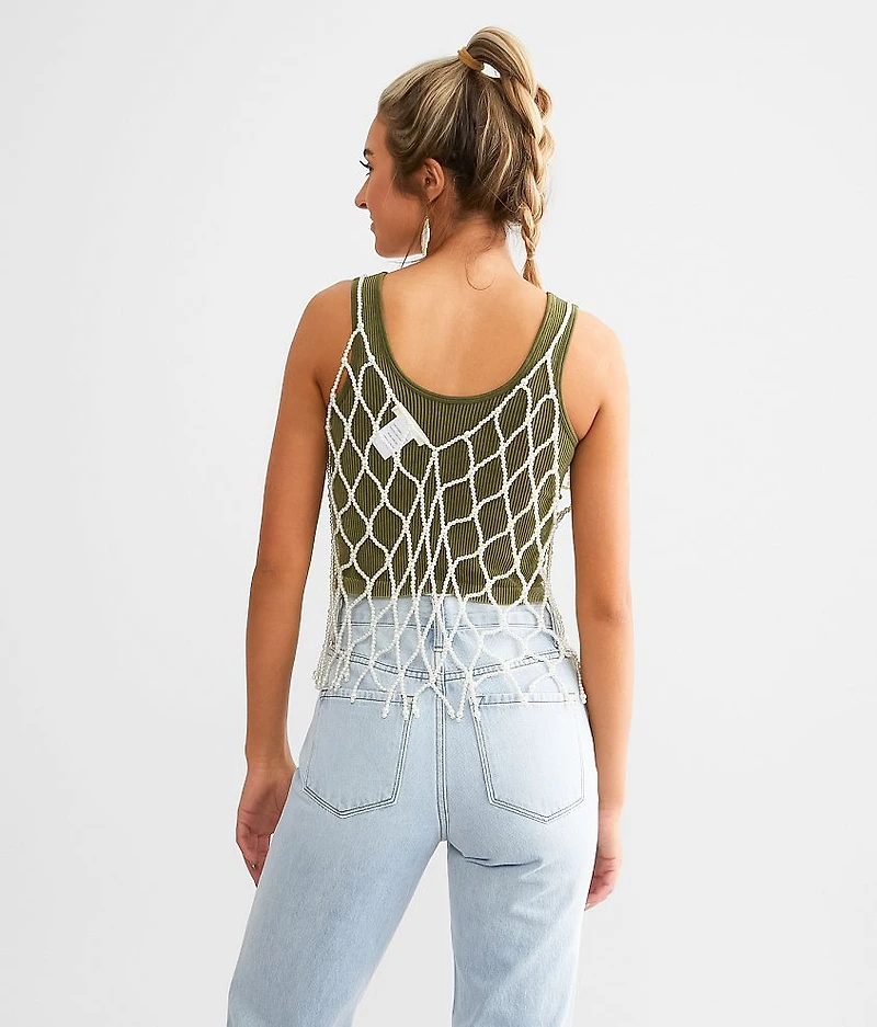 Faux Pearl Tank Top