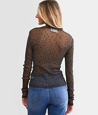 Metallic Mesh Top