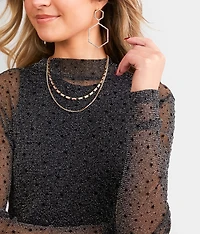 Metallic Mesh Top