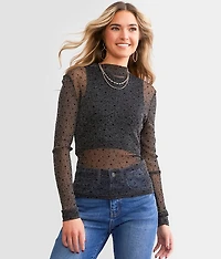 Metallic Mesh Top