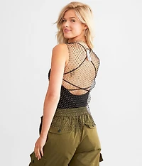 Rhinestone Mesh Tank Top