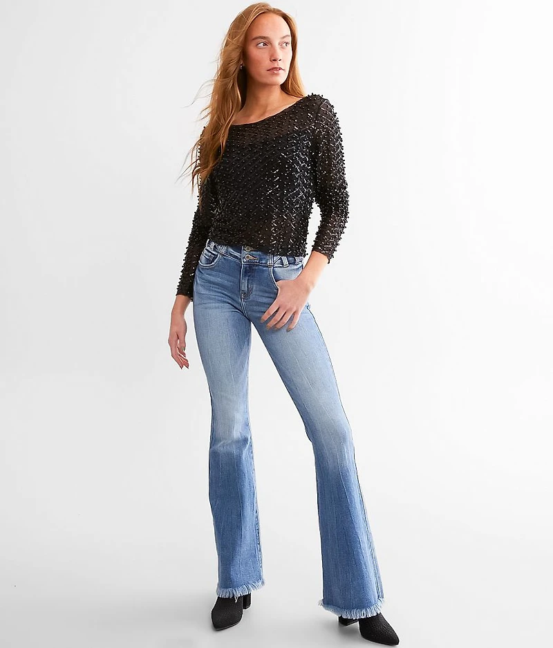 Embellished Mesh Top