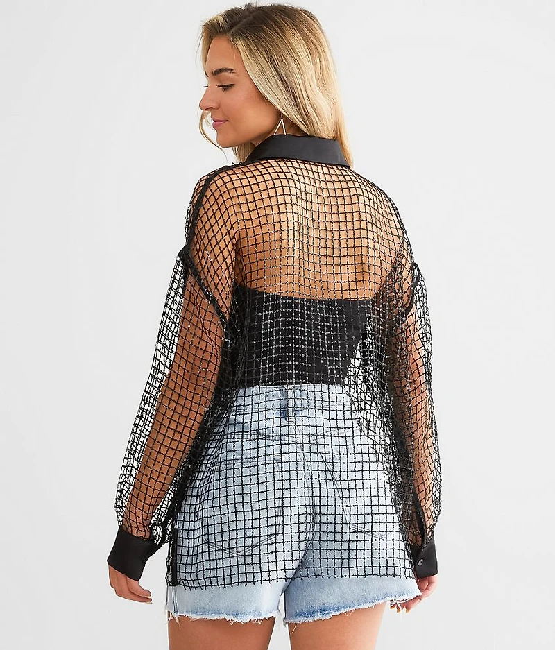 Sequin Mesh Shirt