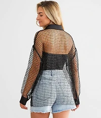 Sequin Mesh Shirt