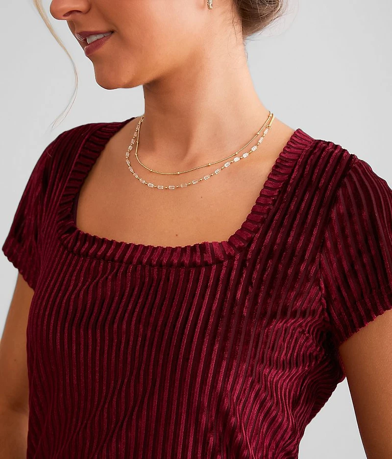 Velvet Striped Top
