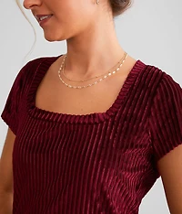 Velvet Striped Top