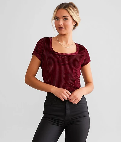 Velvet Striped Top