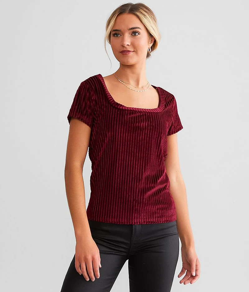 Velvet Striped Top