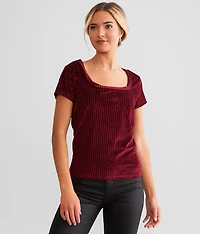 Velvet Striped Top