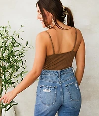 Ribbed Cut-Out Bodysuit