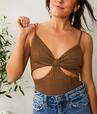 Ribbed Cut-Out Bodysuit