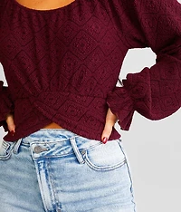Surplice Jacquard Top