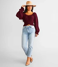 Surplice Jacquard Top