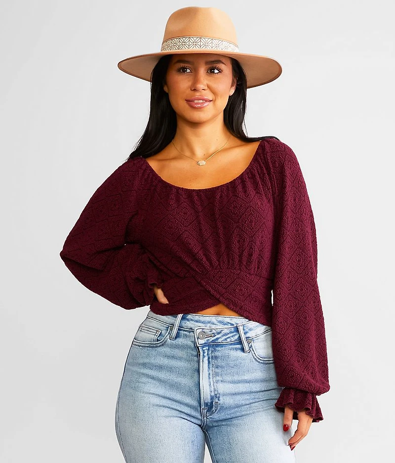 Surplice Jacquard Top