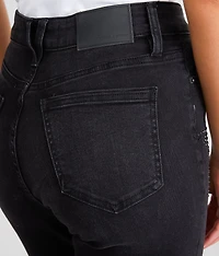 High Rise Rhinestone Star Flare Jean