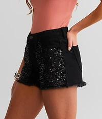 High Rise Sequin Short
