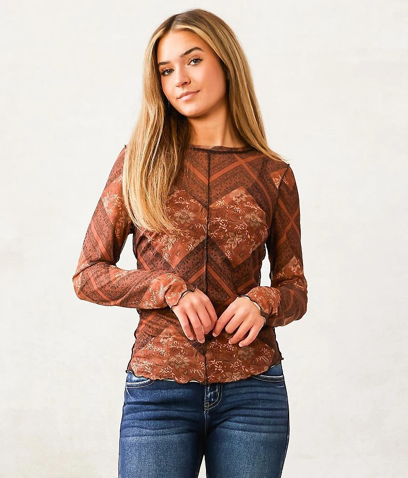 Exposed Seam Mesh Top