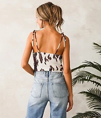 Cow Print Cowl Neck Tank Top