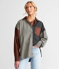 Color Block Plaid Shirt