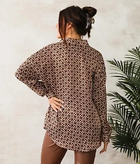 Geo Satin Blouse