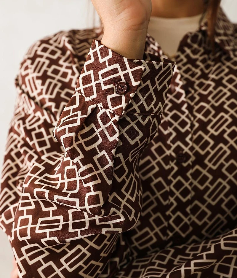 Geo Satin Blouse